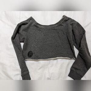 Mono B For Pure Barre Gray Long Sleeve Crop Sweatshirt M
